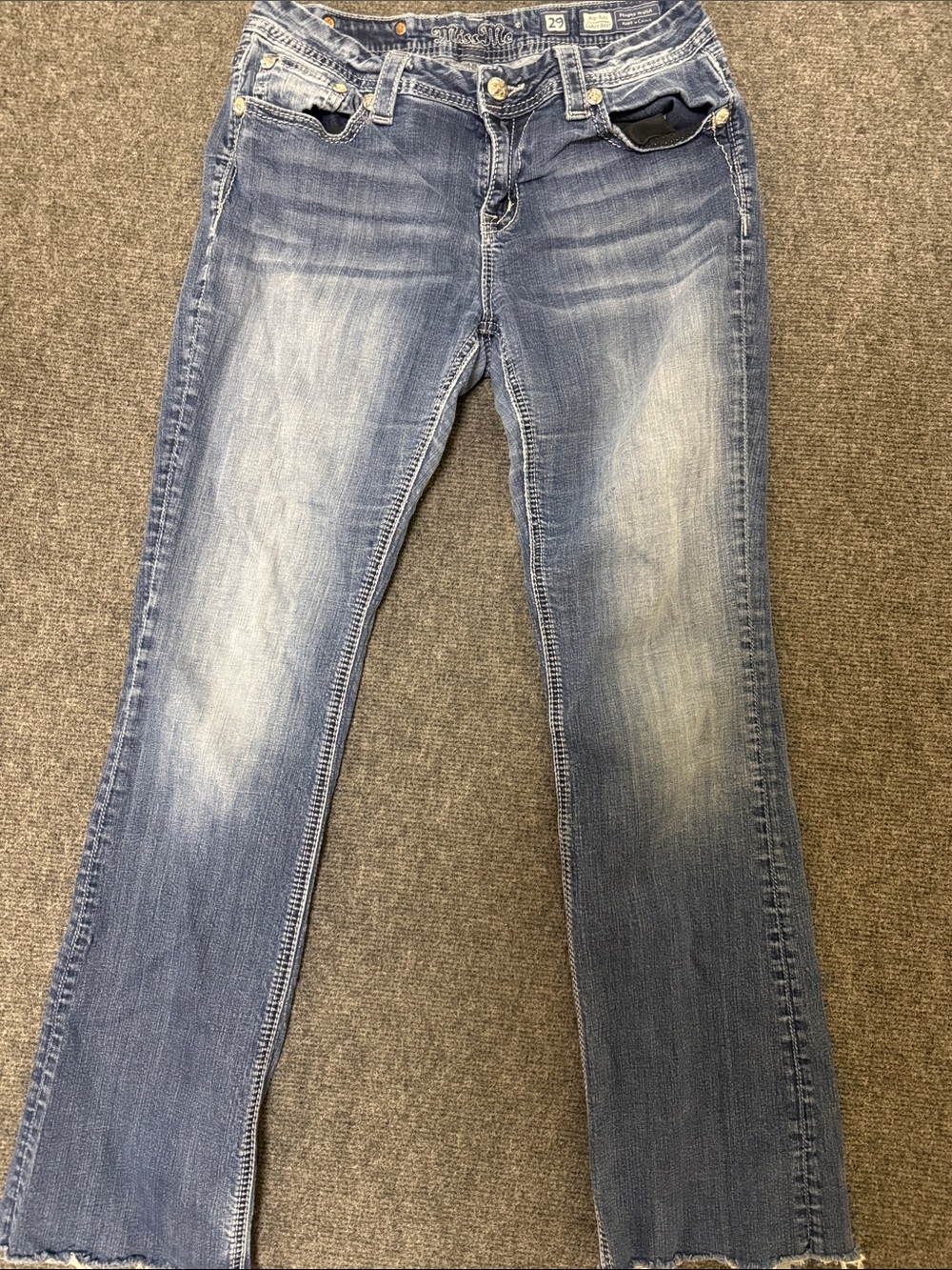 Miss Me Light Blue Washed Bootcut Jeans
